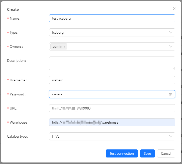 Create Iceberg DataNode