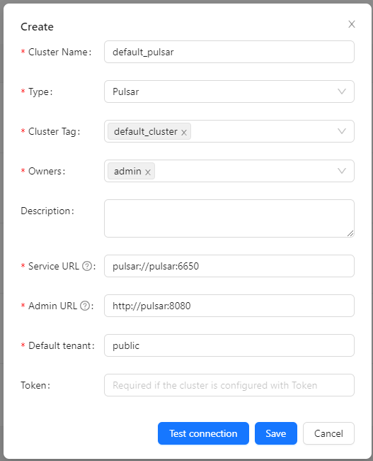 Create Pulsar Cluster