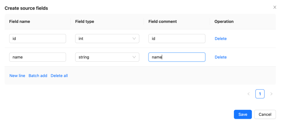 Create Source Fields