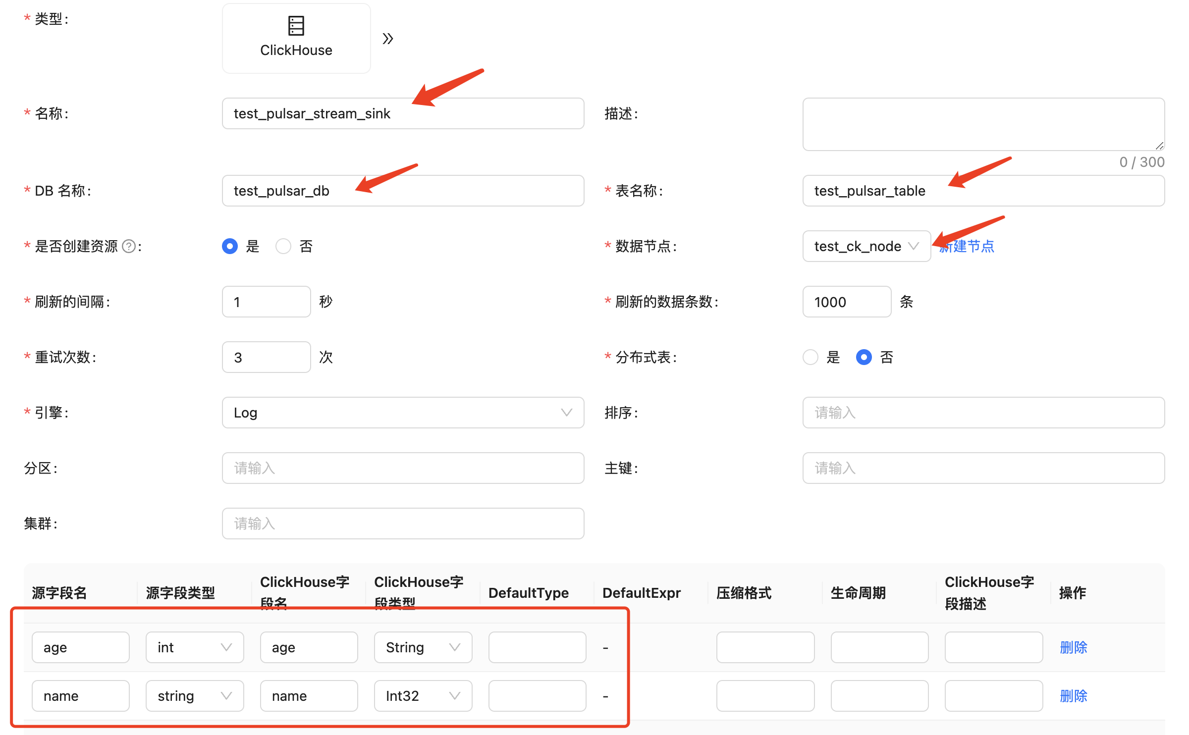 Create data object